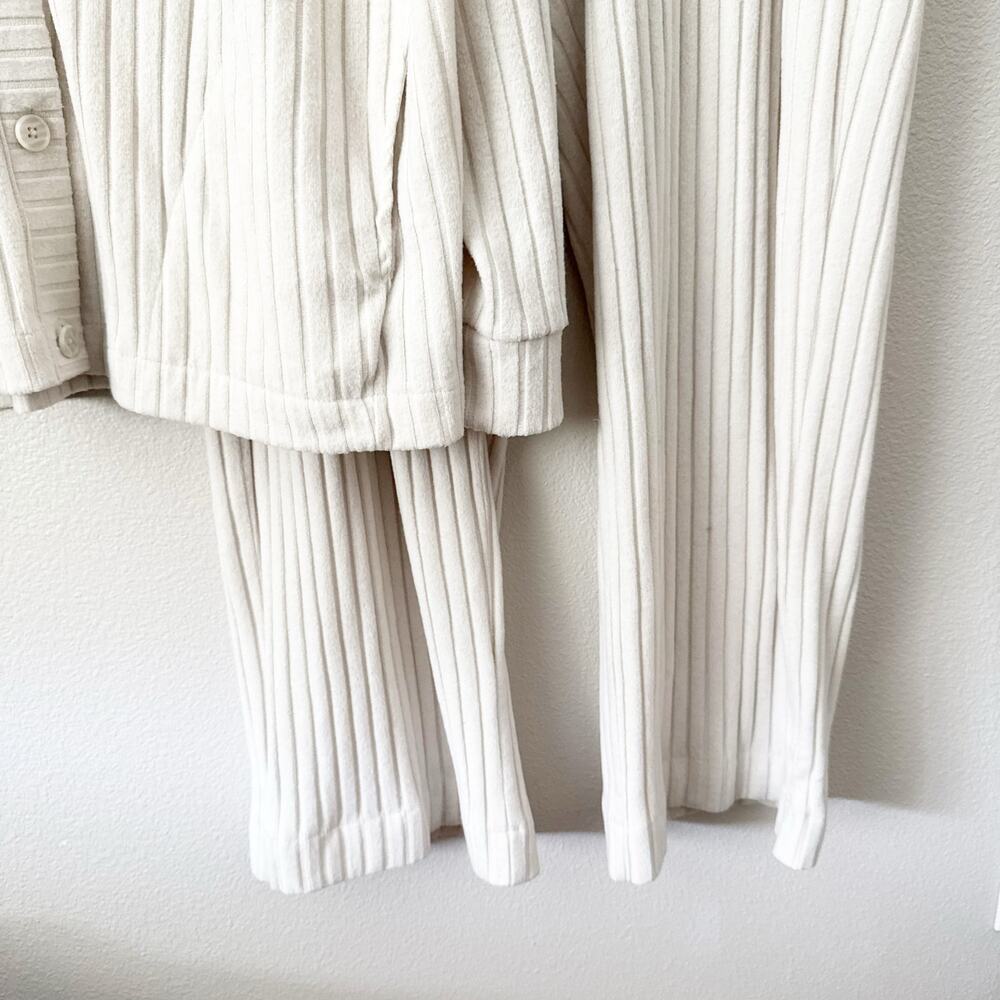 GAP BODY | Cozy Rib PJ Cardigan Top + Pants Bottoms Lounge Wide Ribbed | XL - Picture 3 of 13